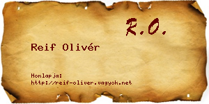 Reif Olivér névjegykártya